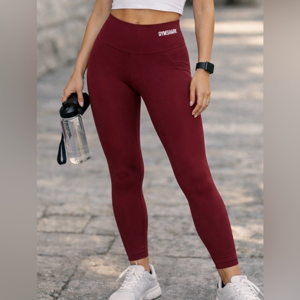 Gymshark High Waisted Flex Leggings Maroon Burgundy Size Small